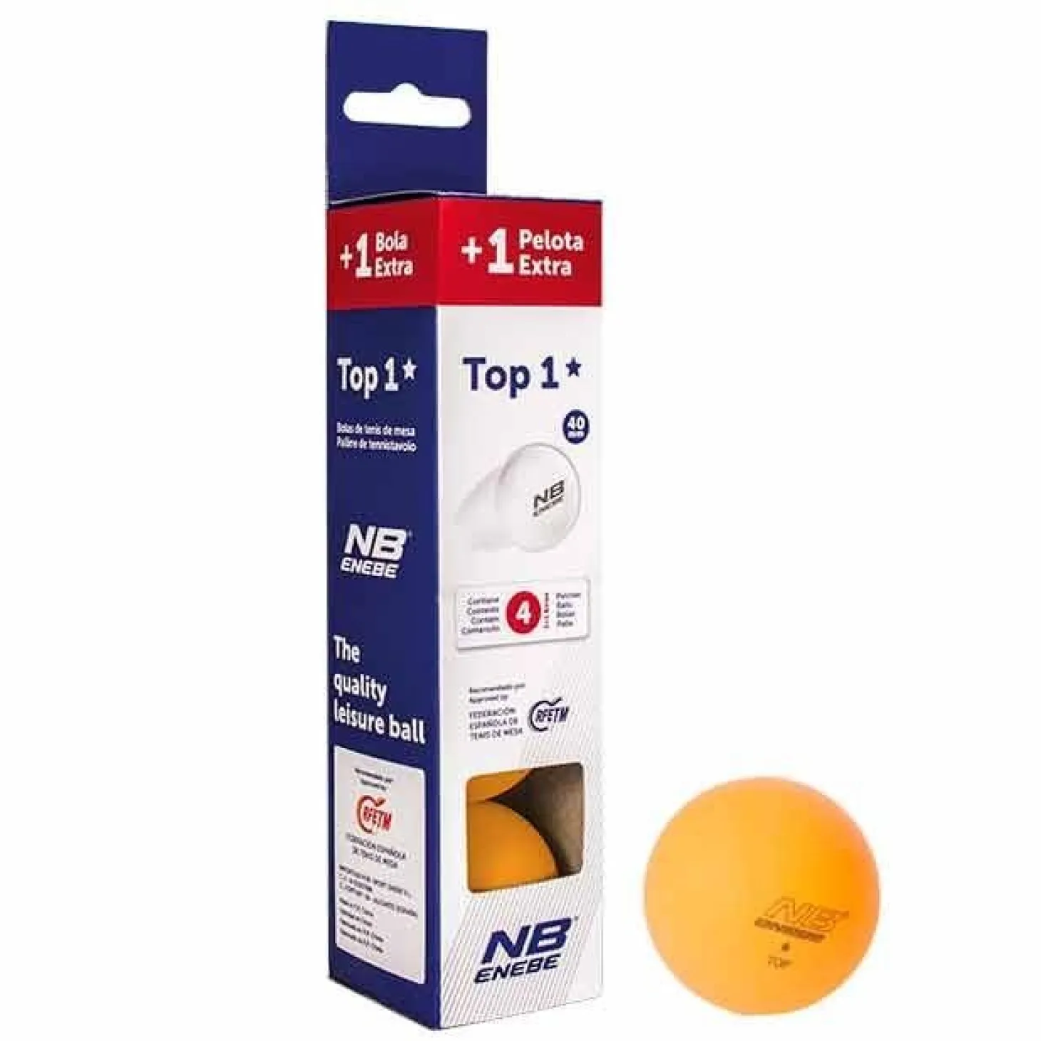 3+1 Pelotas Ping Pong Enebe Top 1* Naranja