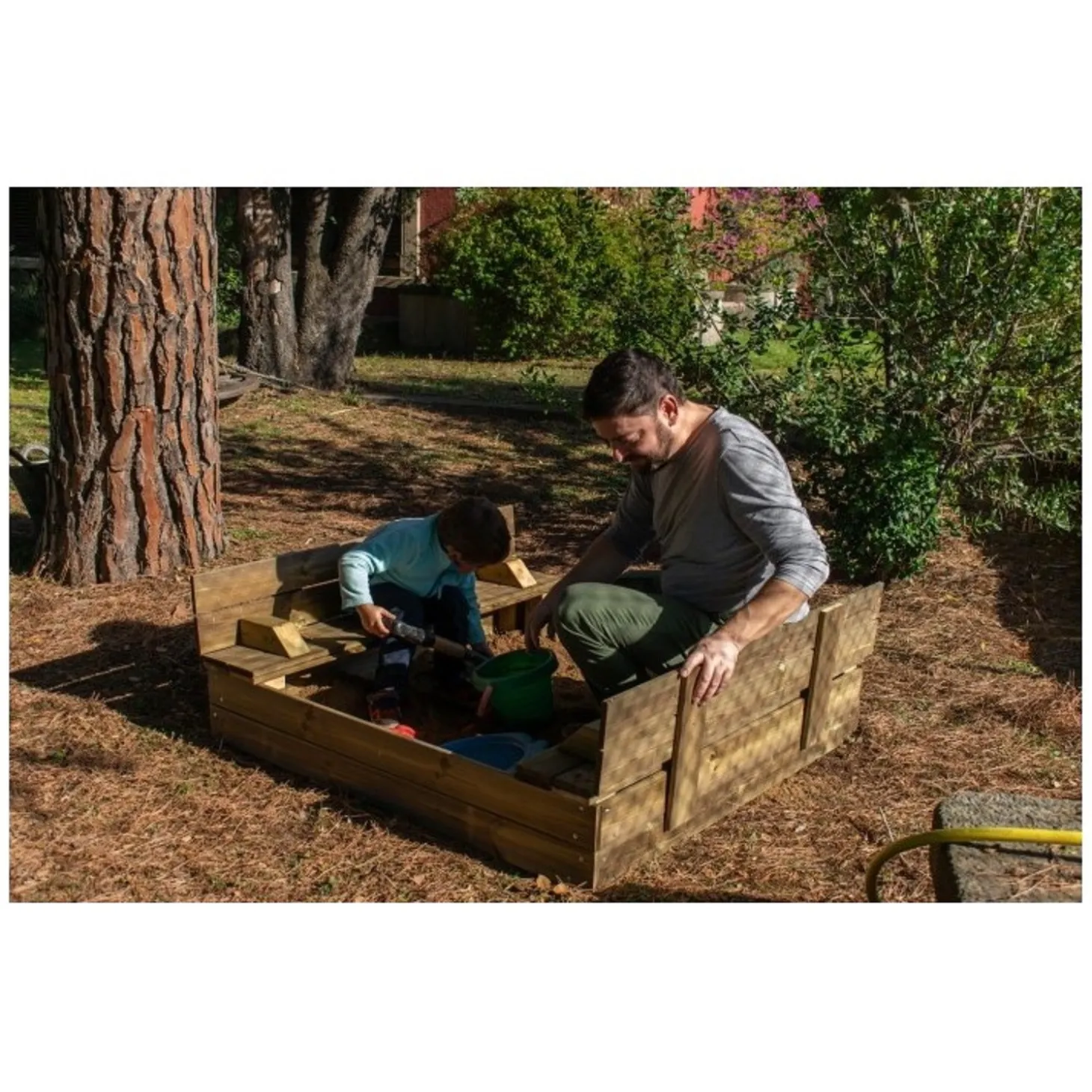 Arenero Cuadrado Madera Tectum Cubierto