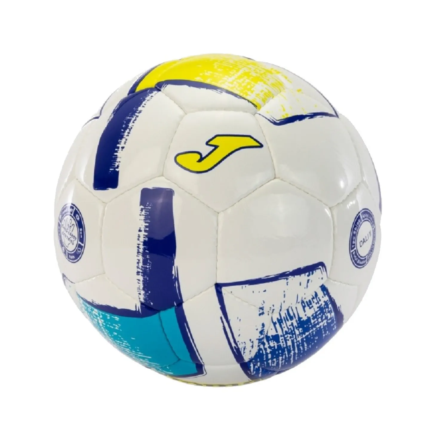 Balón Fútbol Joma Dalí II Blanco/Turquesa/Amarillo T-4