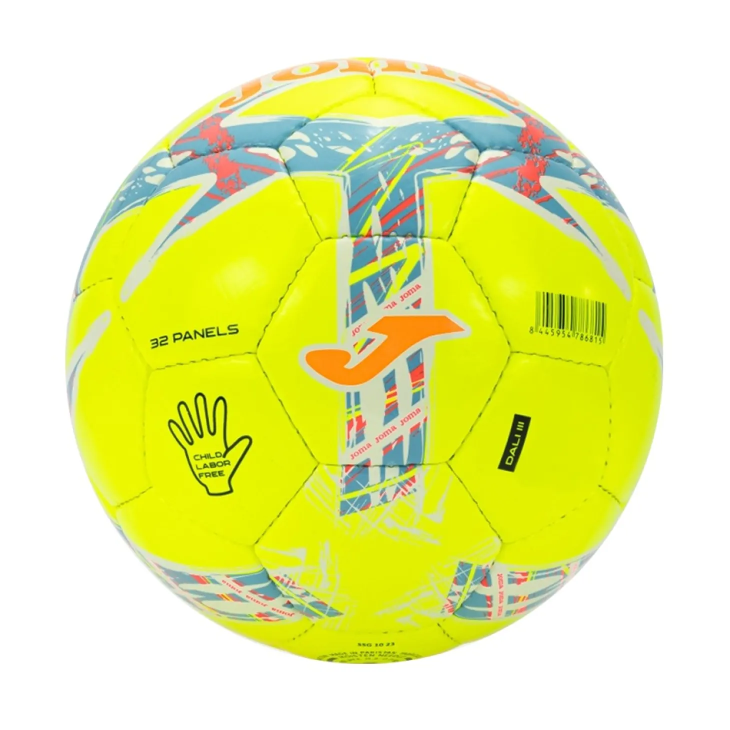 Balón Fútbol Joma Dalí III Amarillo Flúor Turquesa Flúor T-3