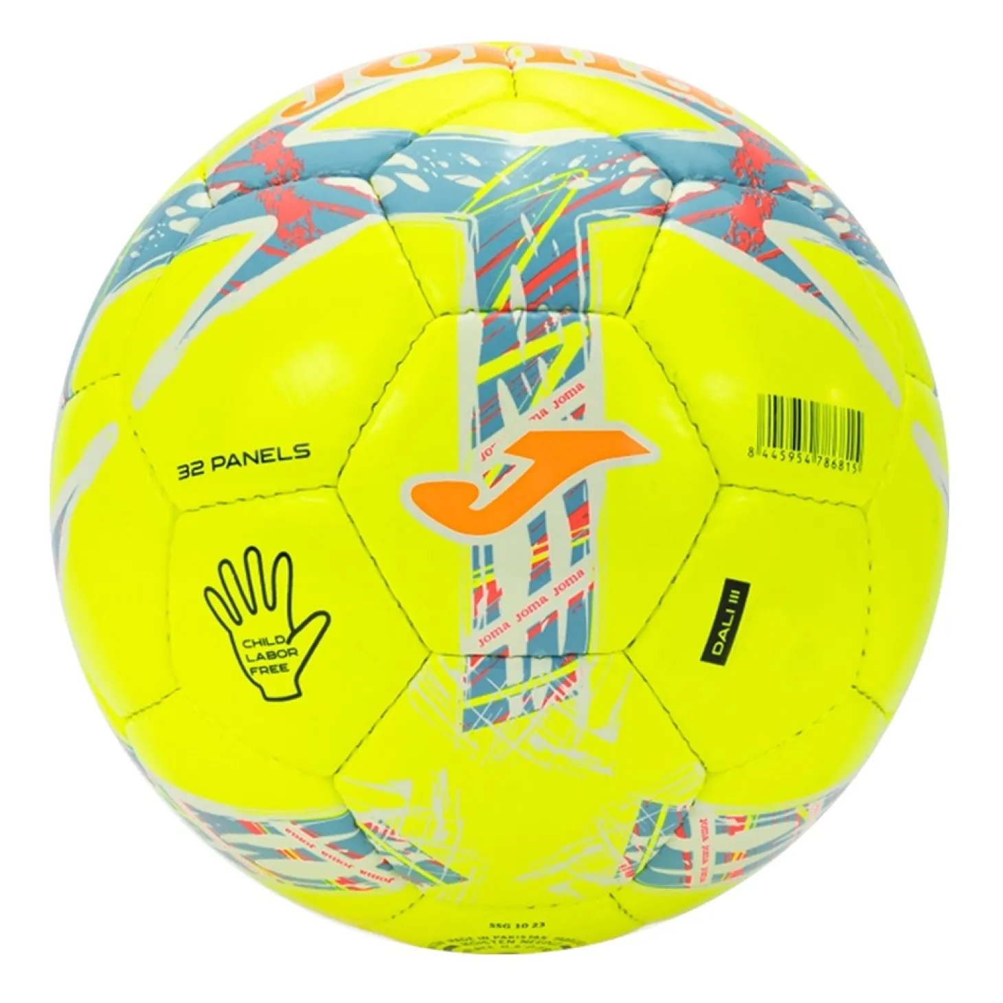 Balón Fútbol Joma Dalí III Amarillo Flúor Turquesa Flúor T-4