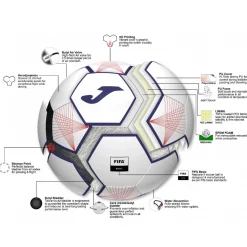 Balón Fútbol Joma Neptune II Blanco/Rojo T-5