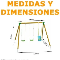 Columpio Etna Triple con Asiento Bebé