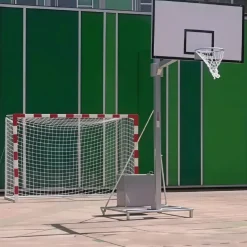 Juego Canastas Galvanizadas Baloncesto Deluxe Monotubo Trasladables