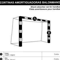 Juego Cortinas Porterías Balonmano PRO Blanco