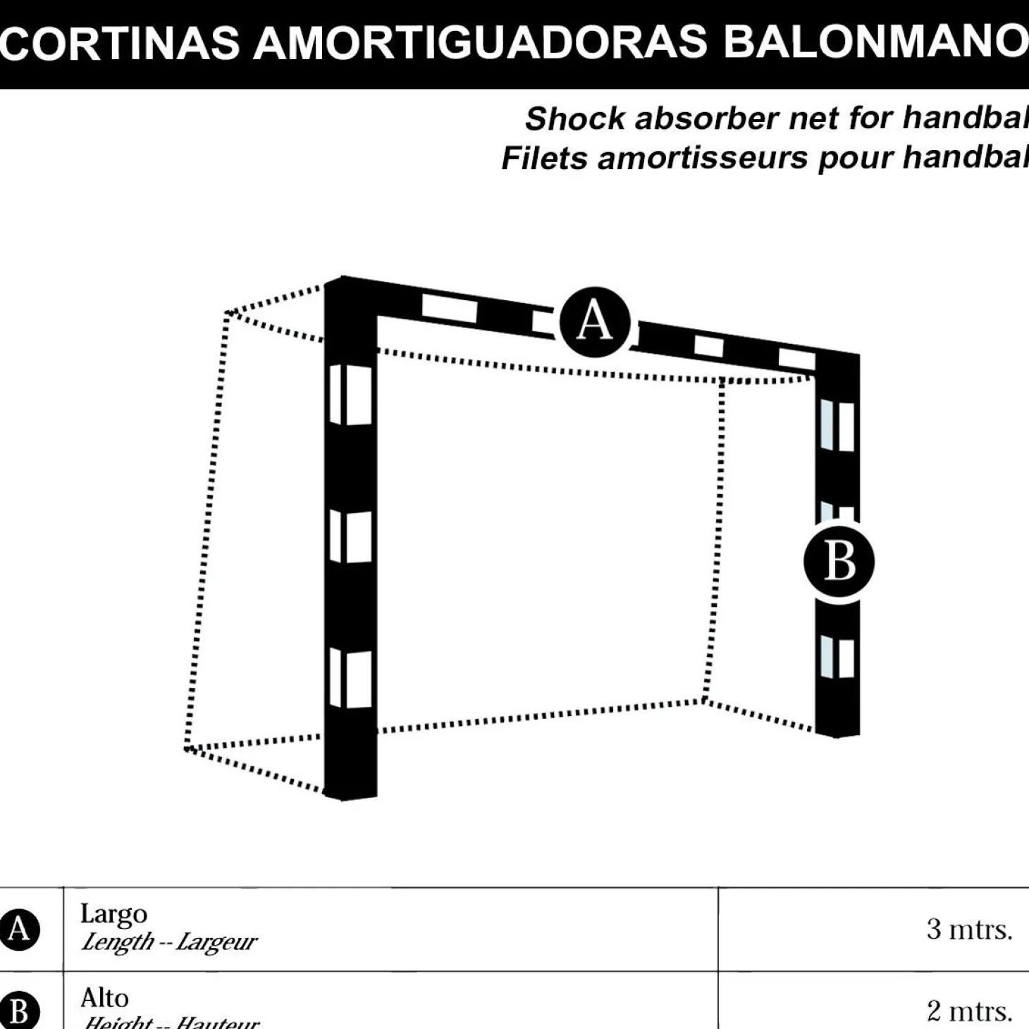 Juego Cortinas Porterías Balonmano Expert Blanco