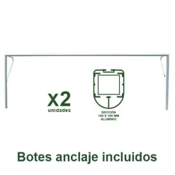 Juego Porterías Fútbol 11 Fijas - Aluminio Oval