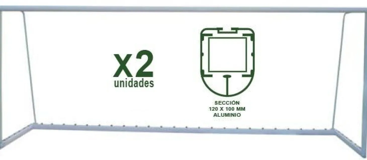Juego Porterías Fútbol 8 Trasladables - Aluminio Oval