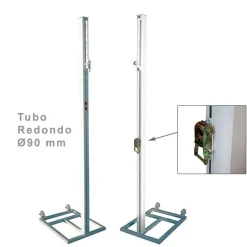 Juego Postes Voleibol Trasladables - Altura Regulable - Aluminio Ø90 m