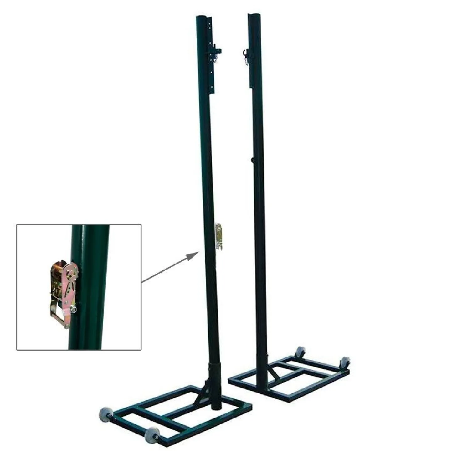 Juego Postes Voleibol Trasladables - Altura Regulable - Acero