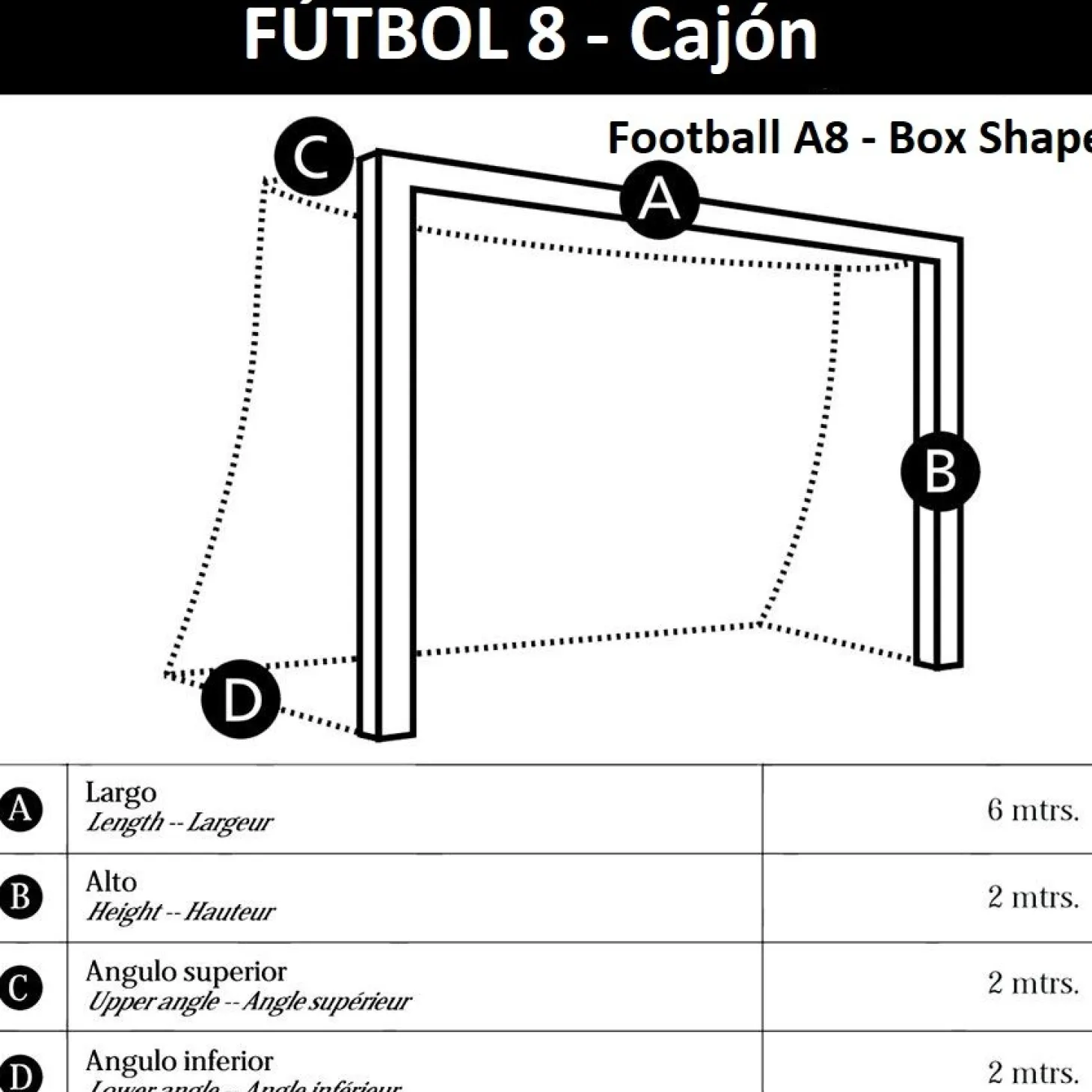 Juego Redes Porterías Fútbol 8 PRO Cajón