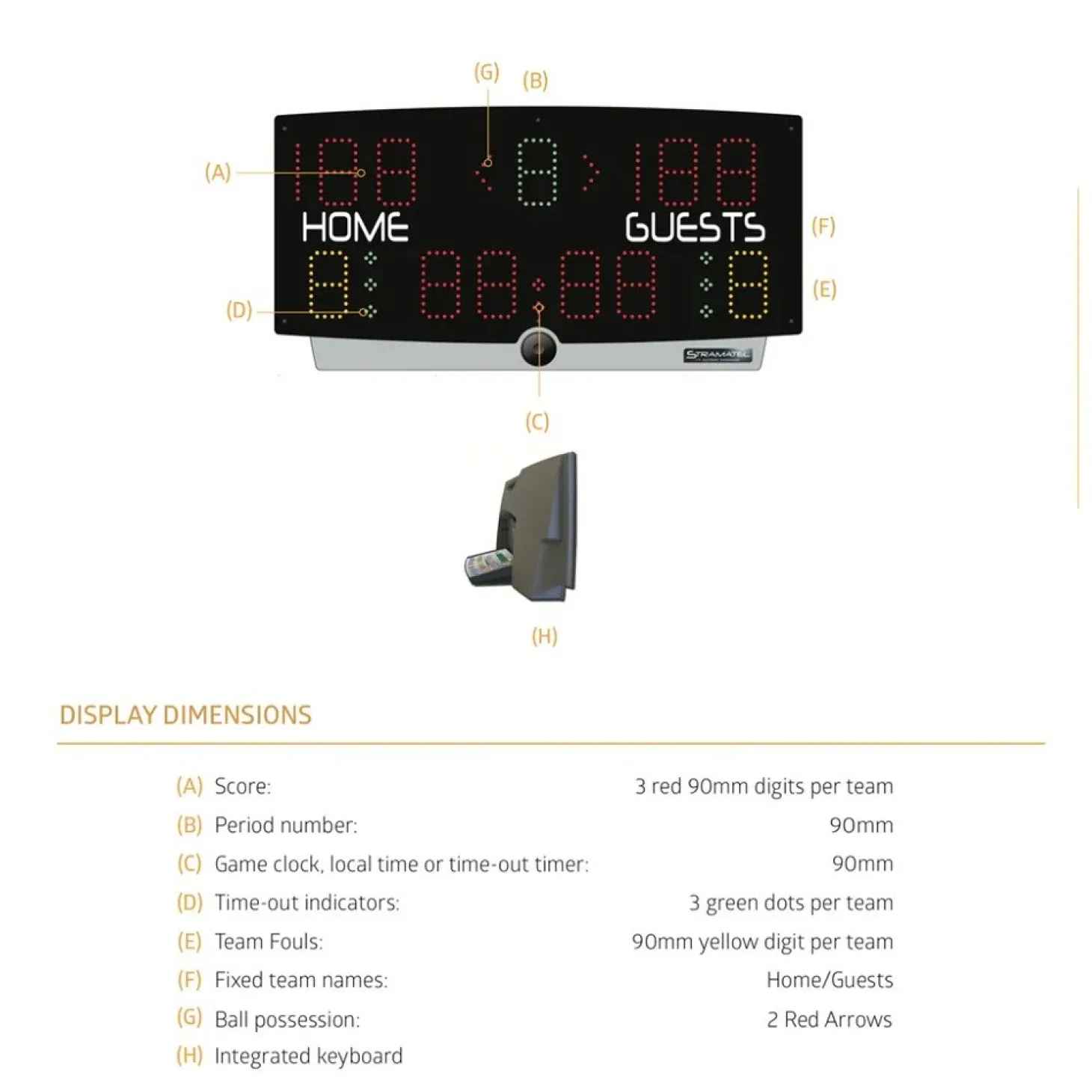 Marcador Electrónico Portátil Stramatel Multi-Top Con Batería