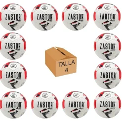 Pack 12 Balones Fútbol Zastor Hero 4F2000 Blanco/Rojo T-4
