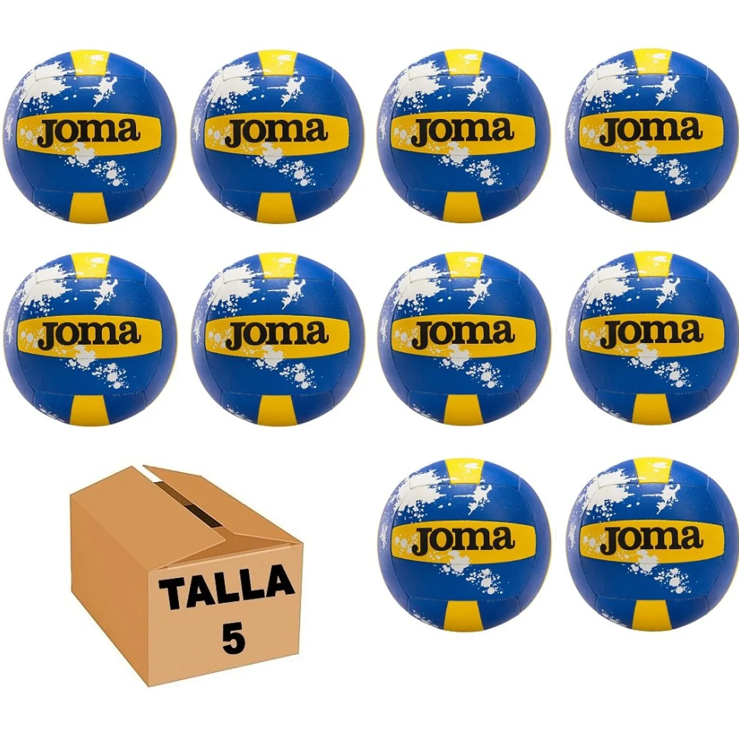 Pack 10 Balones Voleibol Joma High Performance Royal/Amarillo T-5