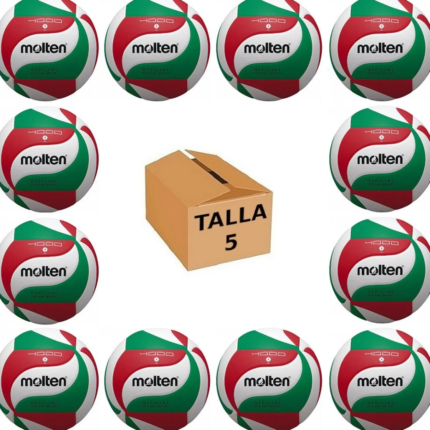 Pack 12 Balones Voleibol Molten V5M4000