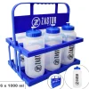Pack 6 Botellas 1 Litro con Portabotellas Plegable Azul
