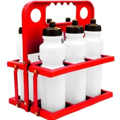 Pack 6 Botellas 750 ml con Portabotellas Plegable Rojo