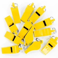 Pack 12 Silbatos Económicos Plástico Amarillo