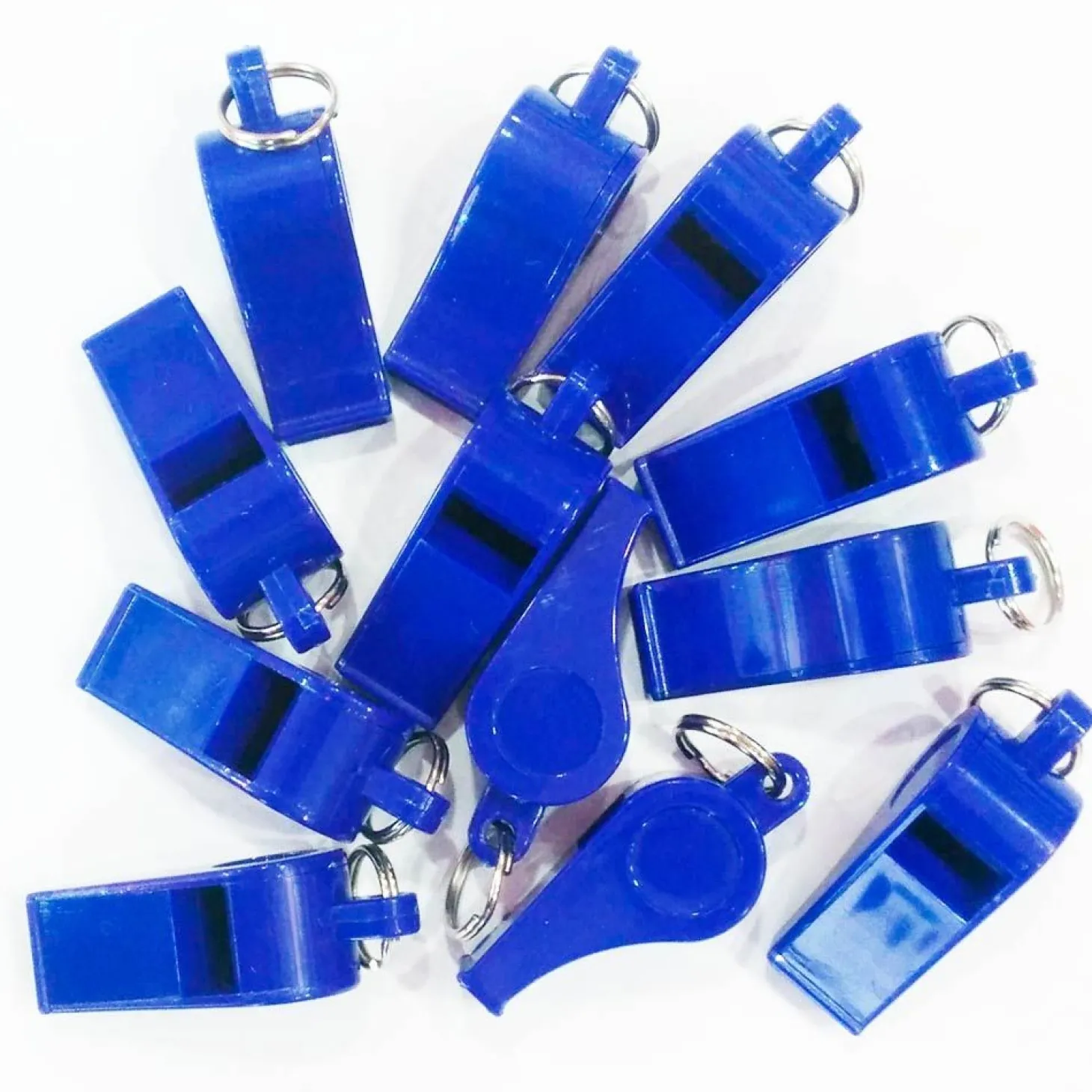 Pack 12 Silbatos Económicos Plástico Azul