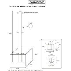 Poste Para Red Perimetral 6 m Galvanizado