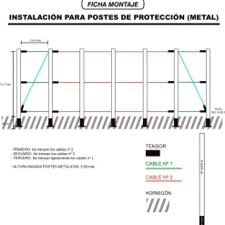 Poste Para Red Perimetral 6 m Lacado