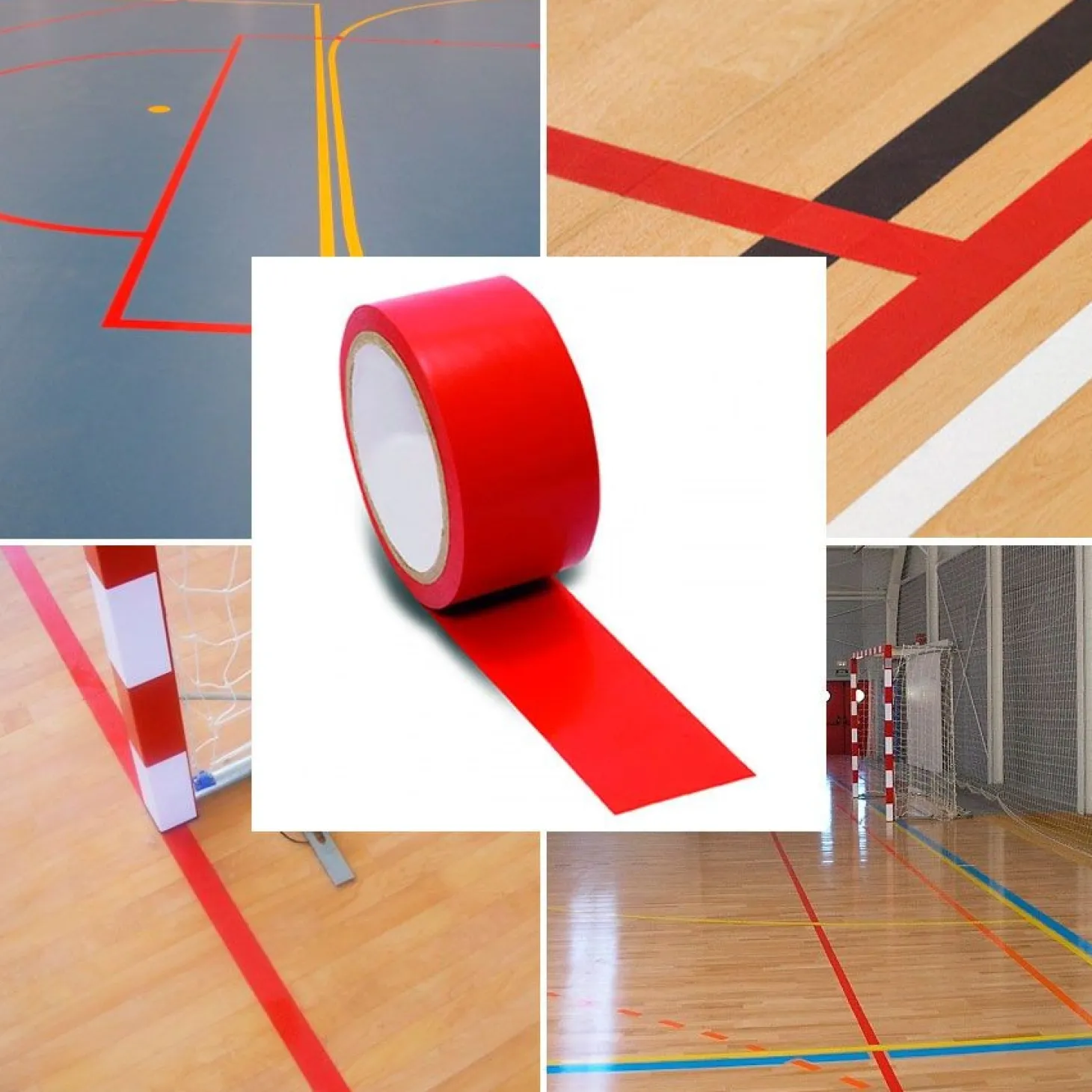 Rollo Cinta Marcaje de Campos Rojo