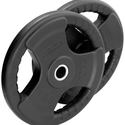 Set 2 Discos Caucho Maximpro Masos C/Agarre 10kg