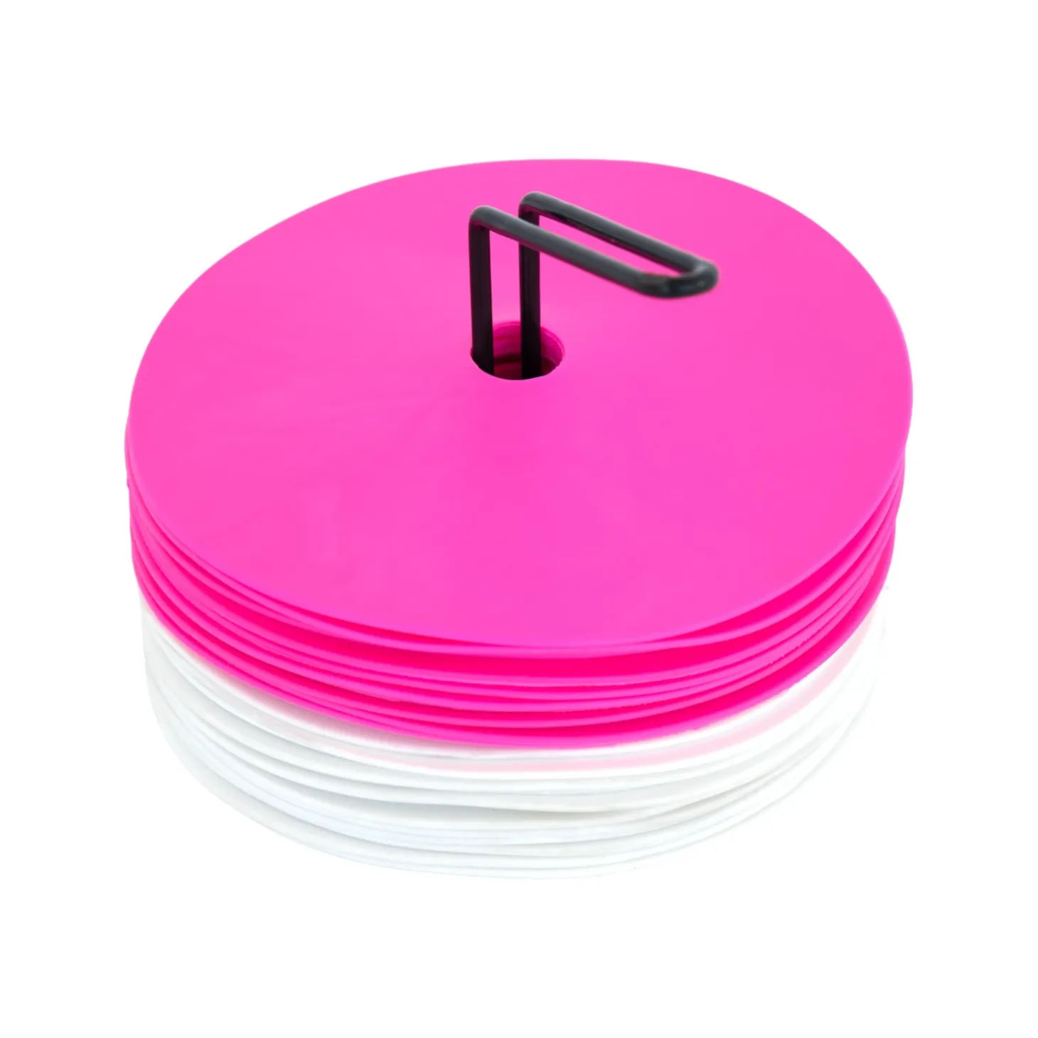 Set 24 Discos Entrenamiento Zastor AG-24 Blanco/Fucsia