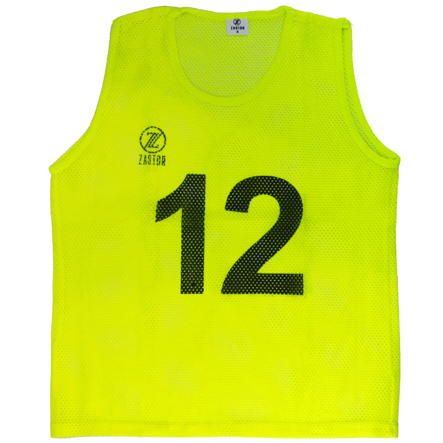 Set 12 Petos Entrenamiento Numerados Zastor Skill Amarillo Neón