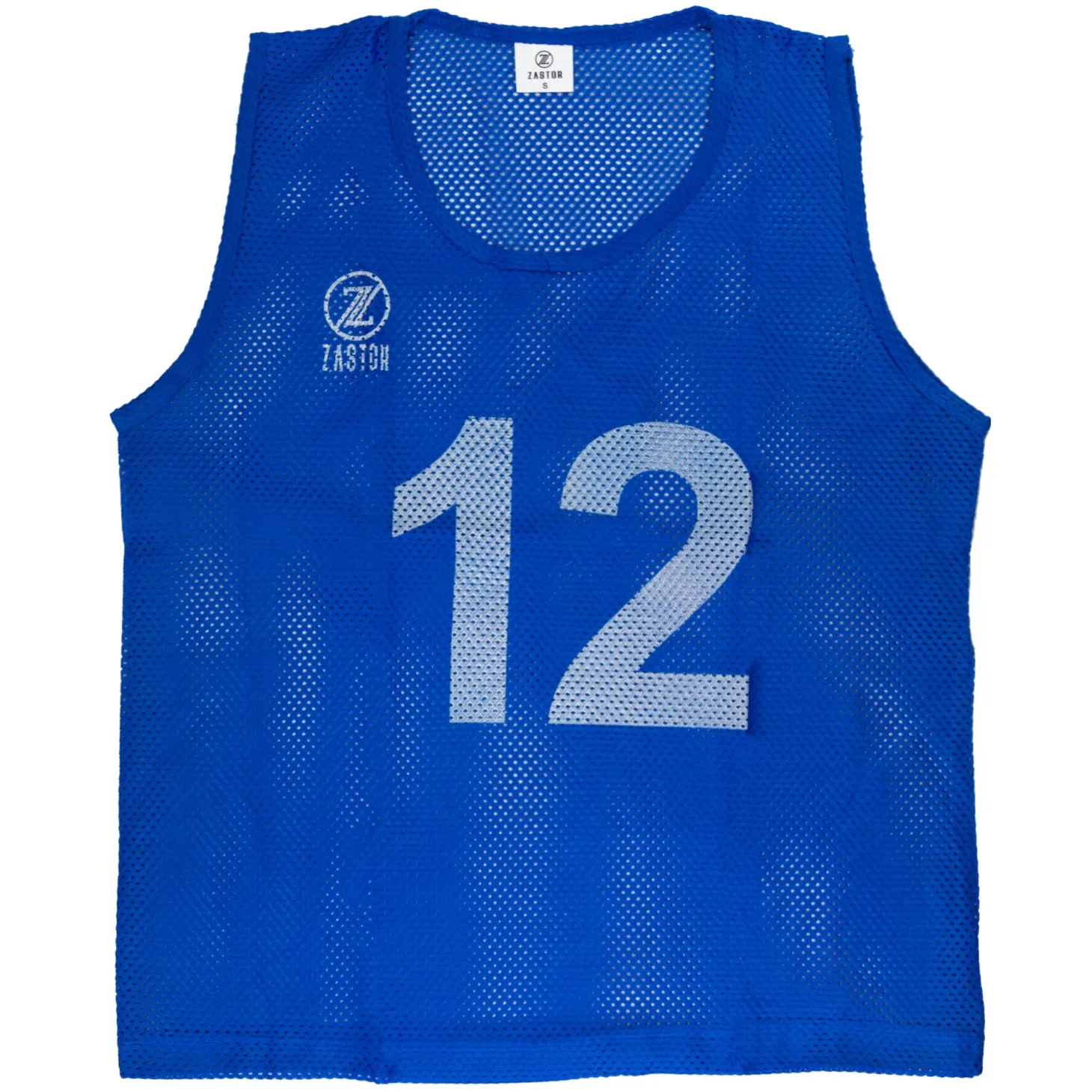 Set 12 Petos Entrenamiento Numerados Zastor Skill Azul Royal