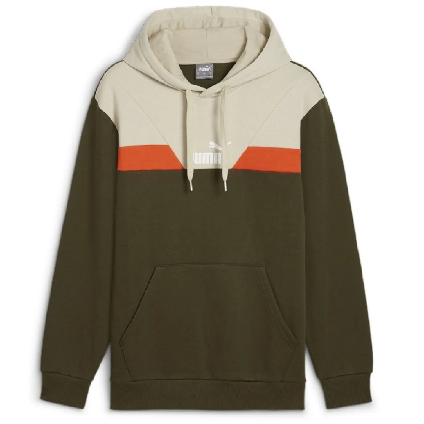 Sudadera Puma Power Colorblock Verde/Blanco
