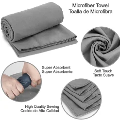 Toalla Microfibra Max Sports Nora 54x40cm Gris