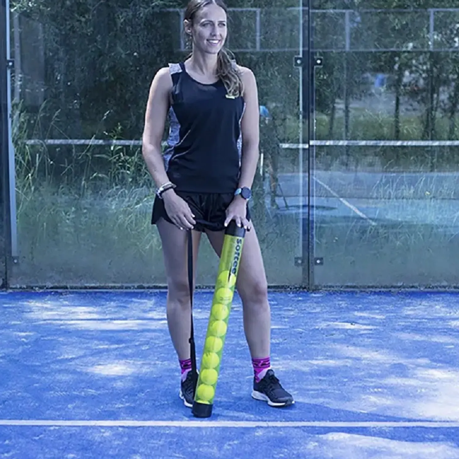 Tubo Recogepelotas Tenis/Pádel 15 Pelotas Softee Amarillo